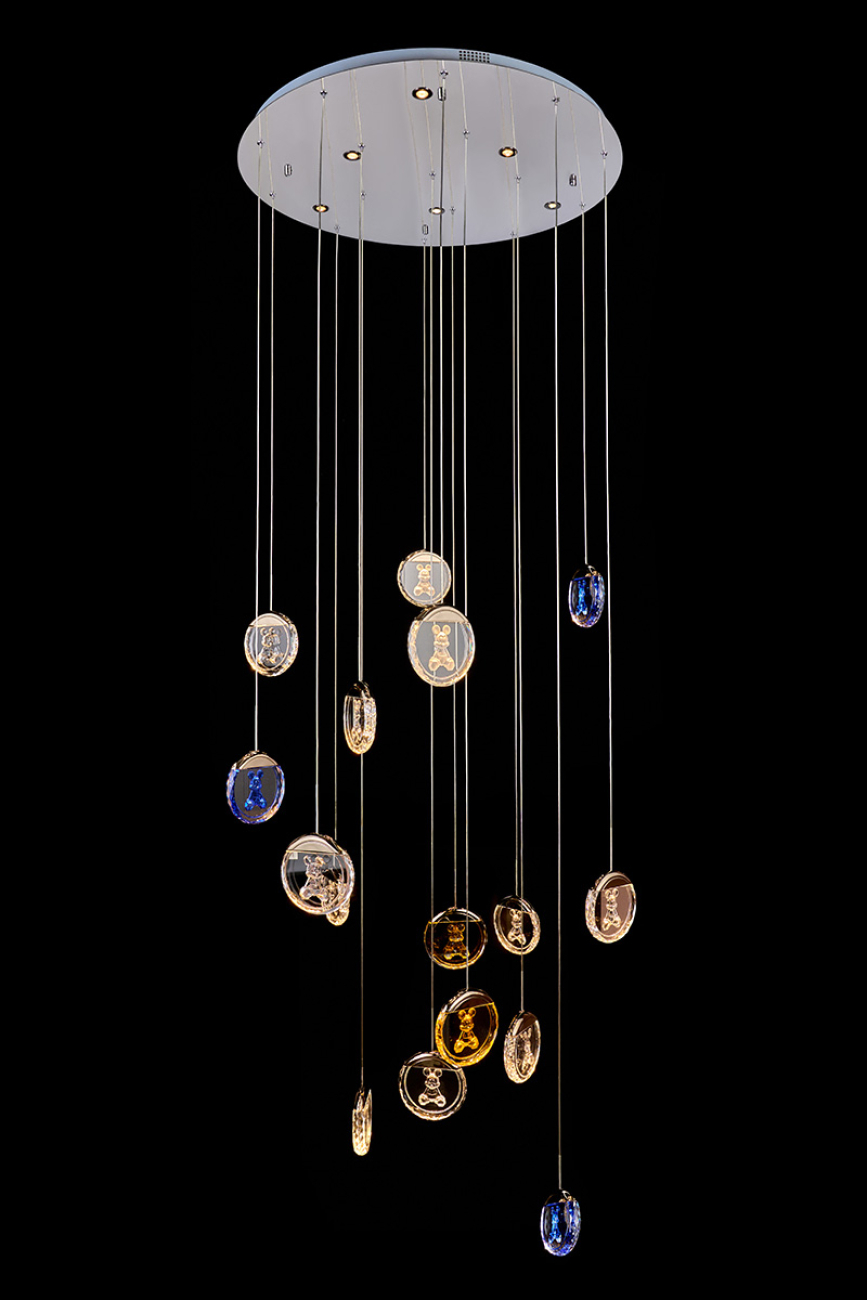 Подвесная люстра mickey le7714/16 black chrome