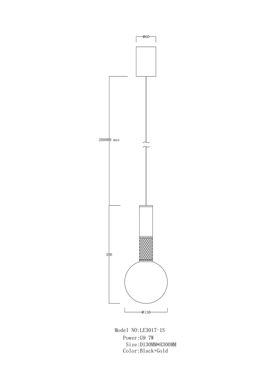 Подвесной светильник glace le3017/1s