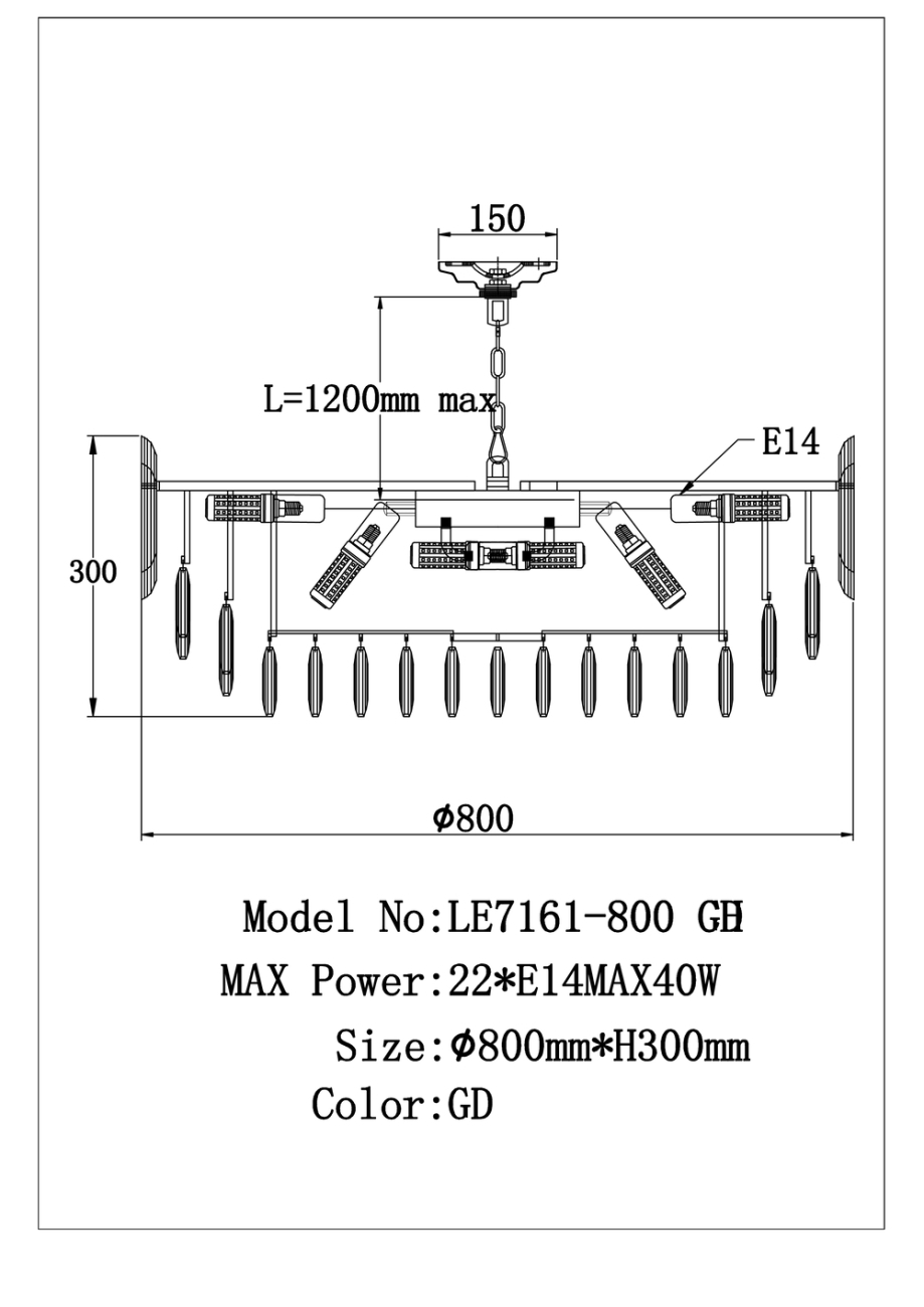 Подвесная люстра jacqueline le7161/800 gd