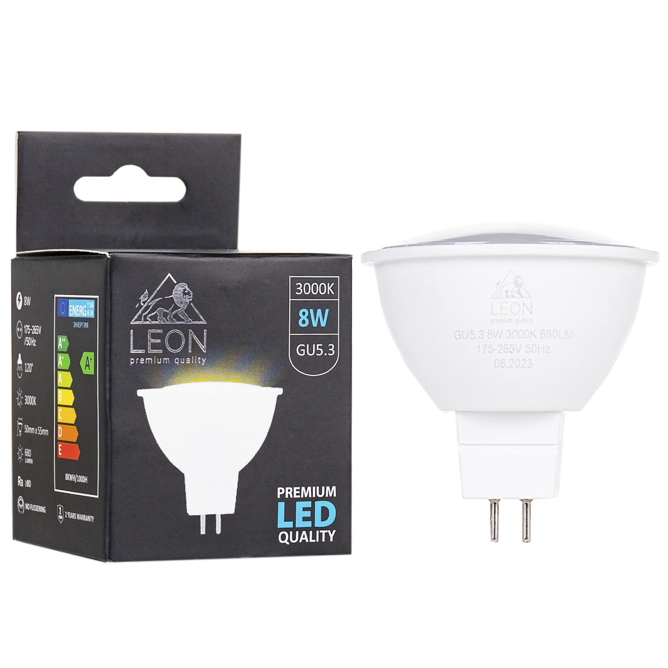 Светодиодная лампа leon le-mr16-8w-3000k