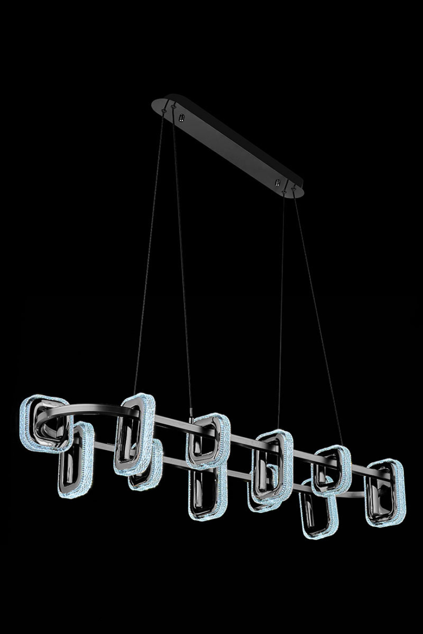 Подвесная люстра theona le7701/12l grey/black chrome