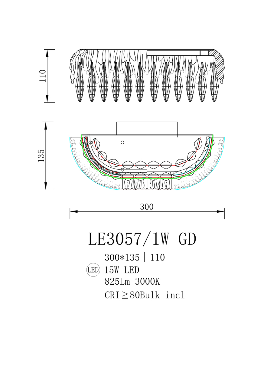 Бра olympia le3057/1w gd