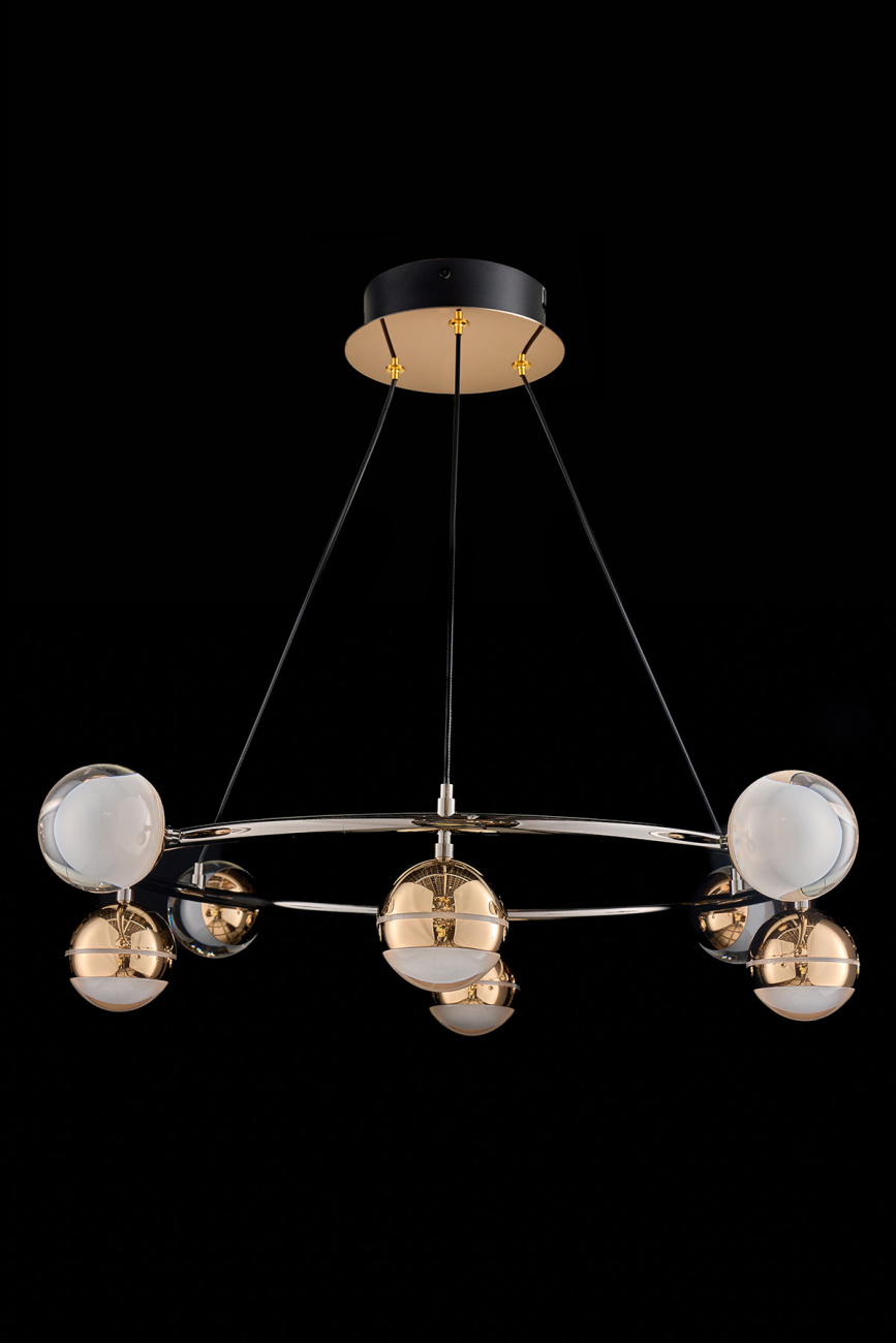 Подвесная люстра lilith le7709/8 black chrome/gold