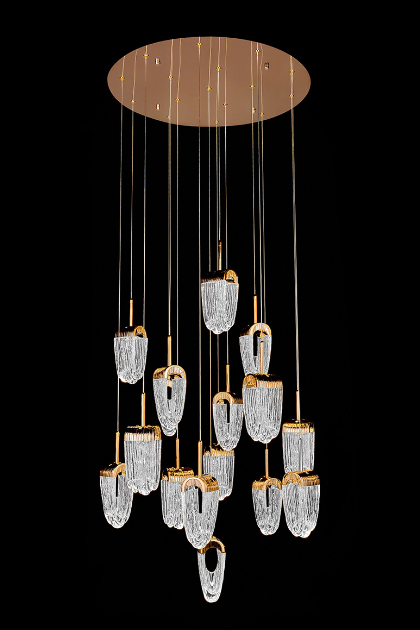 Подвесная люстра cascade le7717/10+5+1 gold