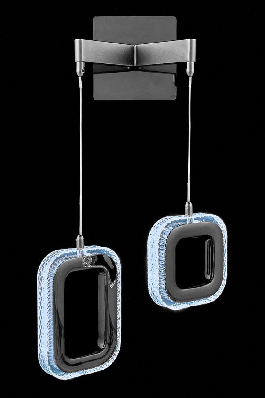 Бра theona le7701/2w grey/black chrome