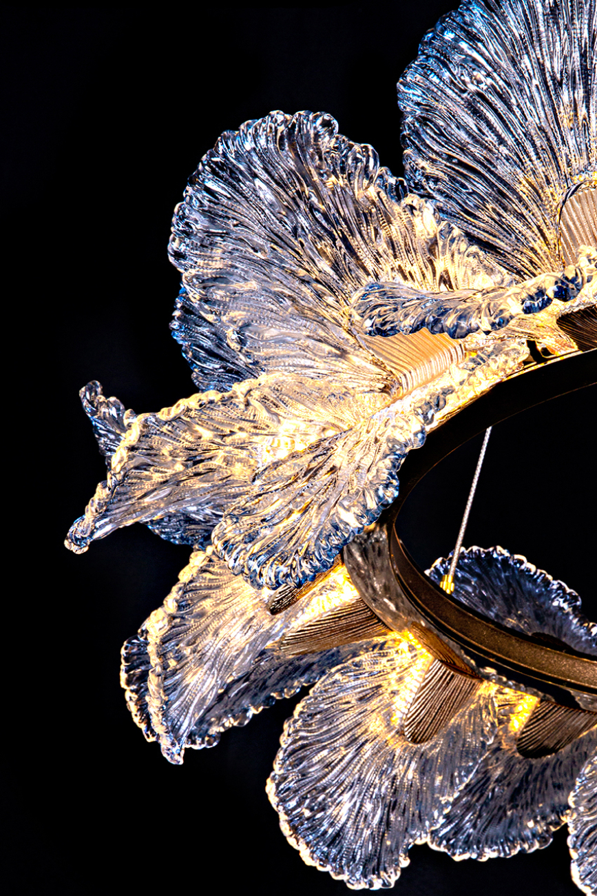 Подвесная люстра jardin le3032/800 gd/sh blue