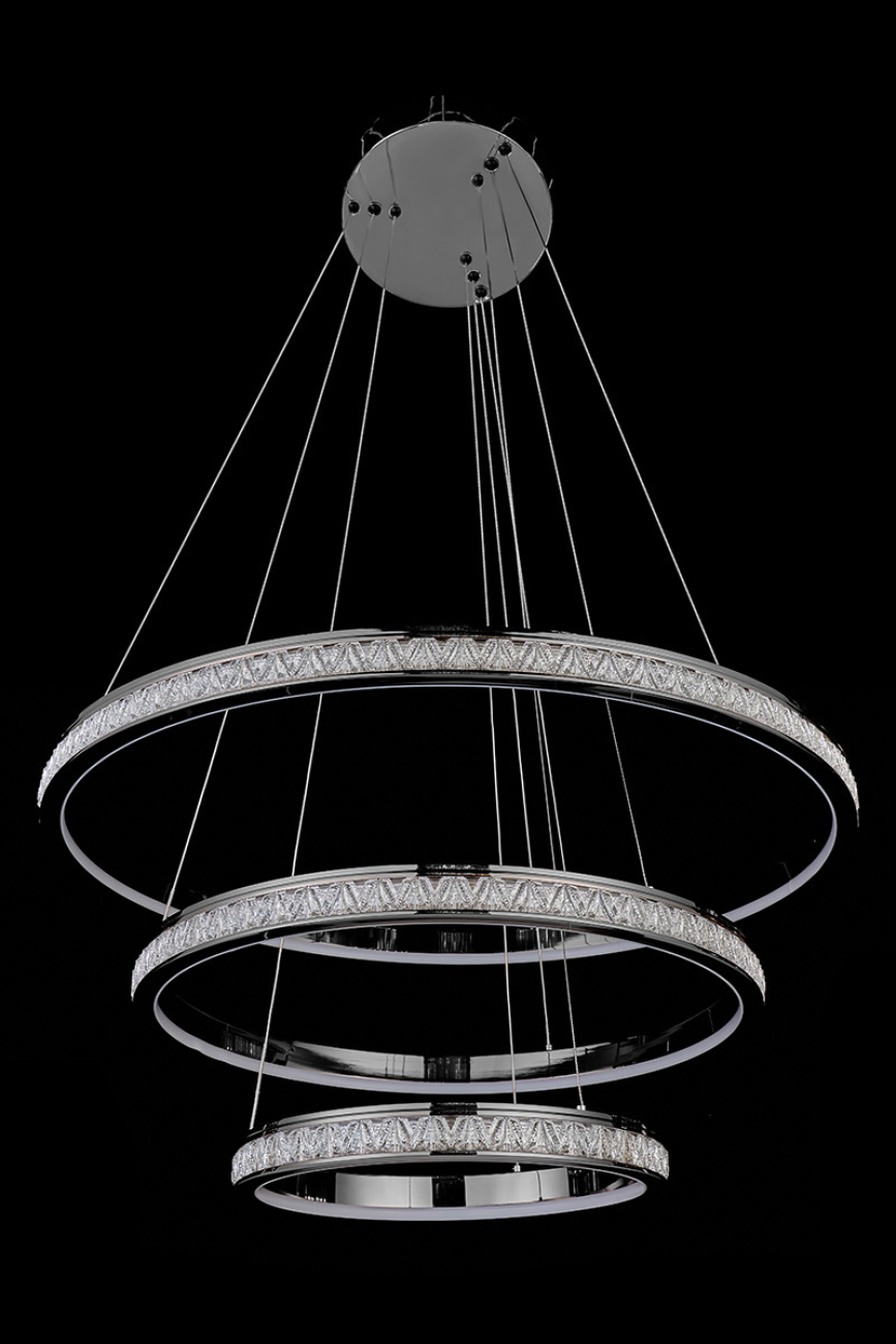 Подвесная люстра aida le7707/800-3k black chrome