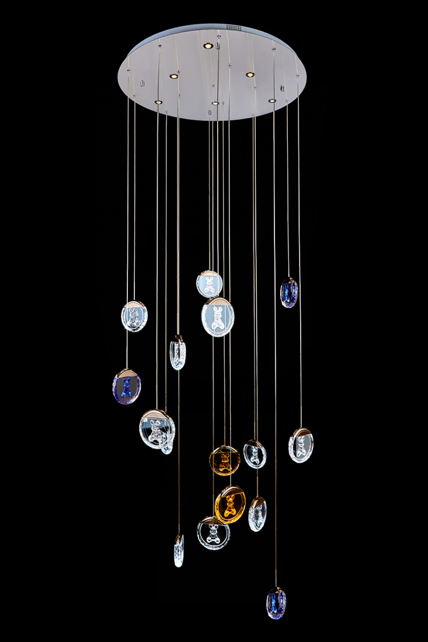 Подвесная люстра mickey le7714/16 black chrome