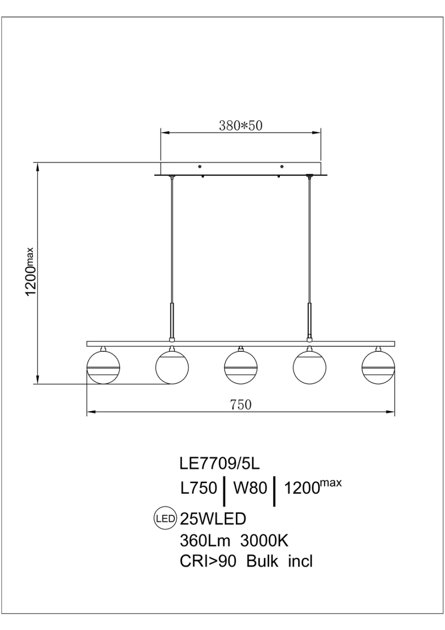Подвесная люстра lilith le7709/5l black chrome/gold