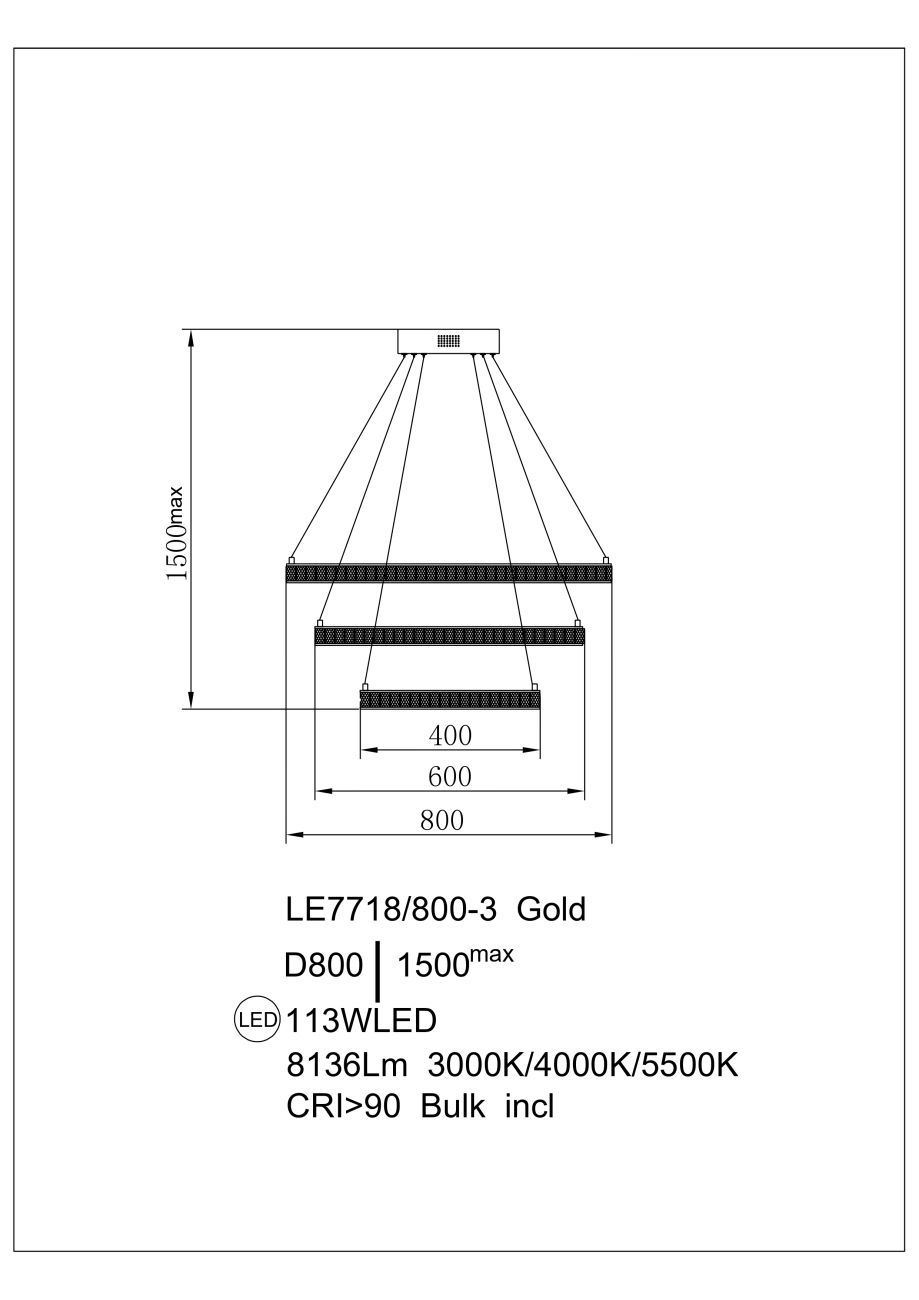 Подвесная люстра colisee le7718/800-3k chrome