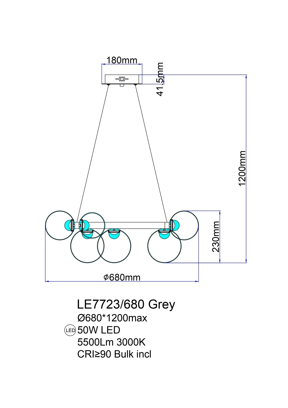 Подвесная люстра molecule le7723/680 chrome