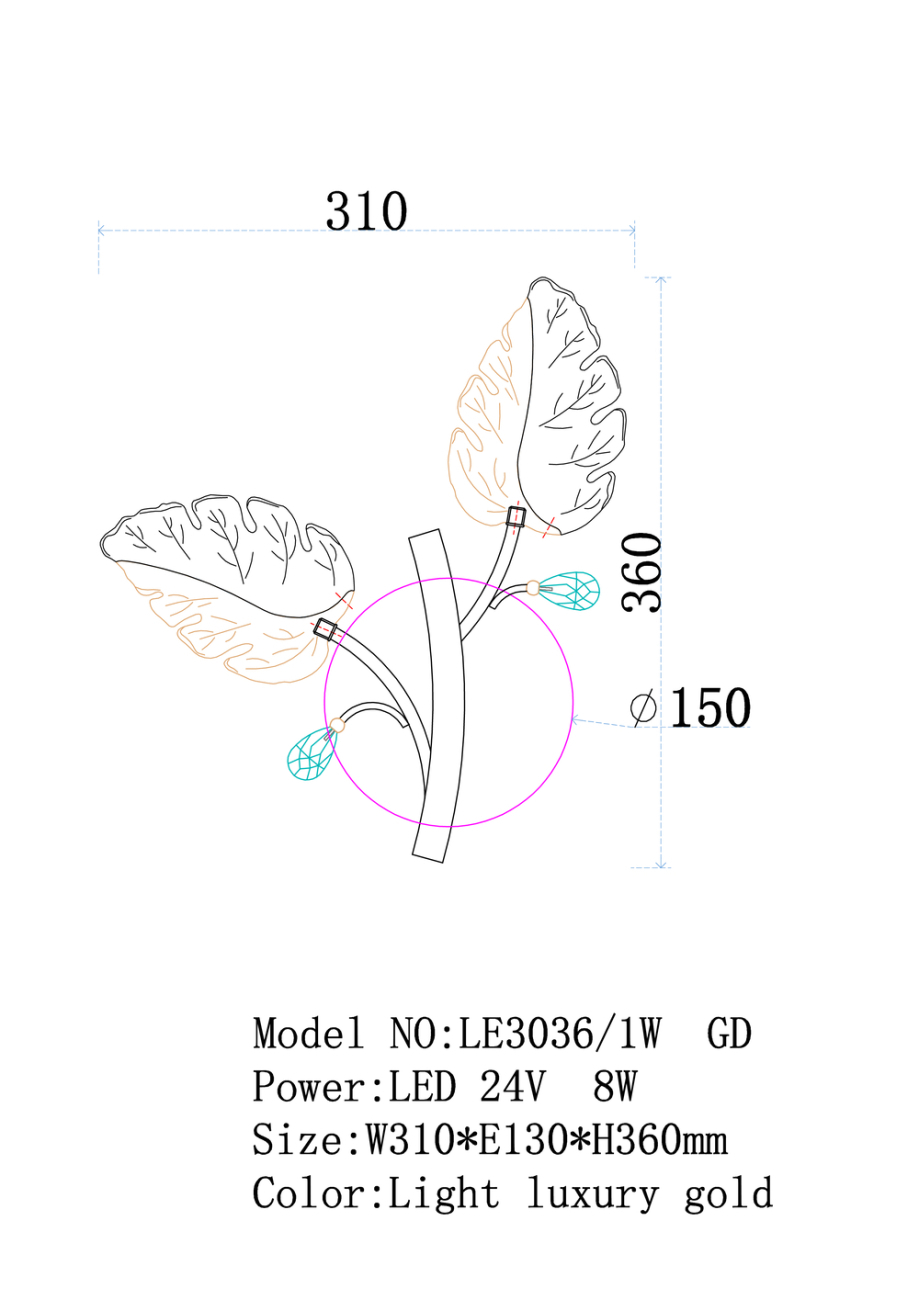 Бра ilana le3036/1w ch
