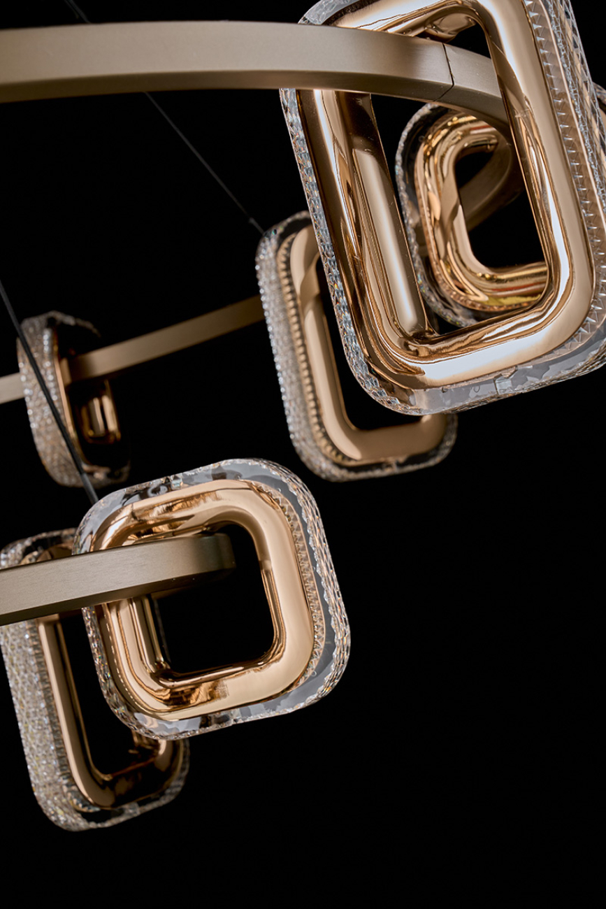 Подвесная люстра theona le7701/10+5 grey/gold