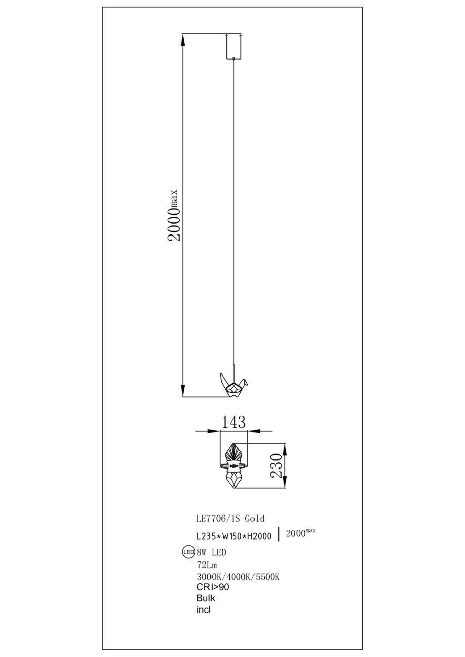 Подвесной светильник alma le7706/1s gold