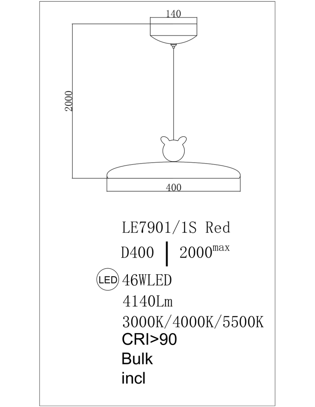 Подвесной светильник pamela le7901/1s red
