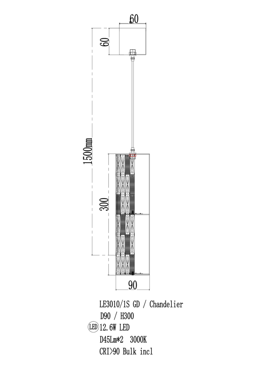 Подвесной светильник celine le3010/1s gd