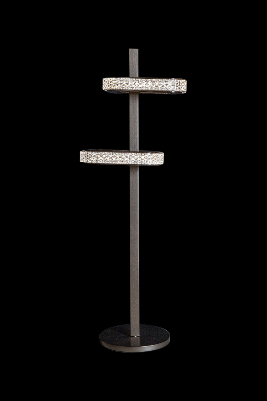 Настольная лампа theona le7701/2t grey/black chrome