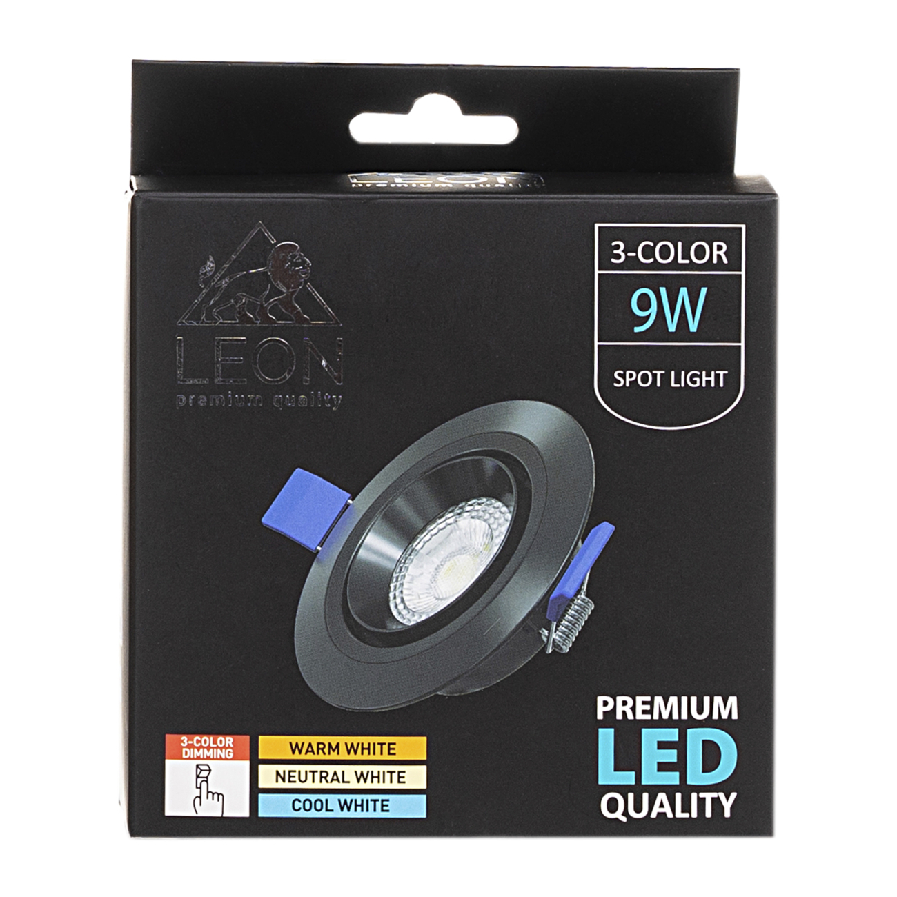 Точечный светильник leon le-spr-bl-9w 3000k & 4000к & 6500k