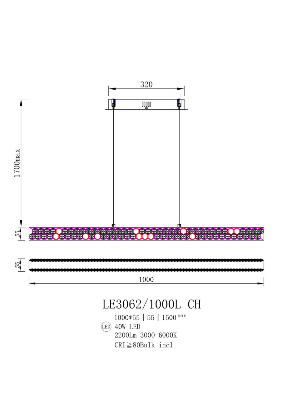 Подвесная люстра katy le3062/1000l ch
