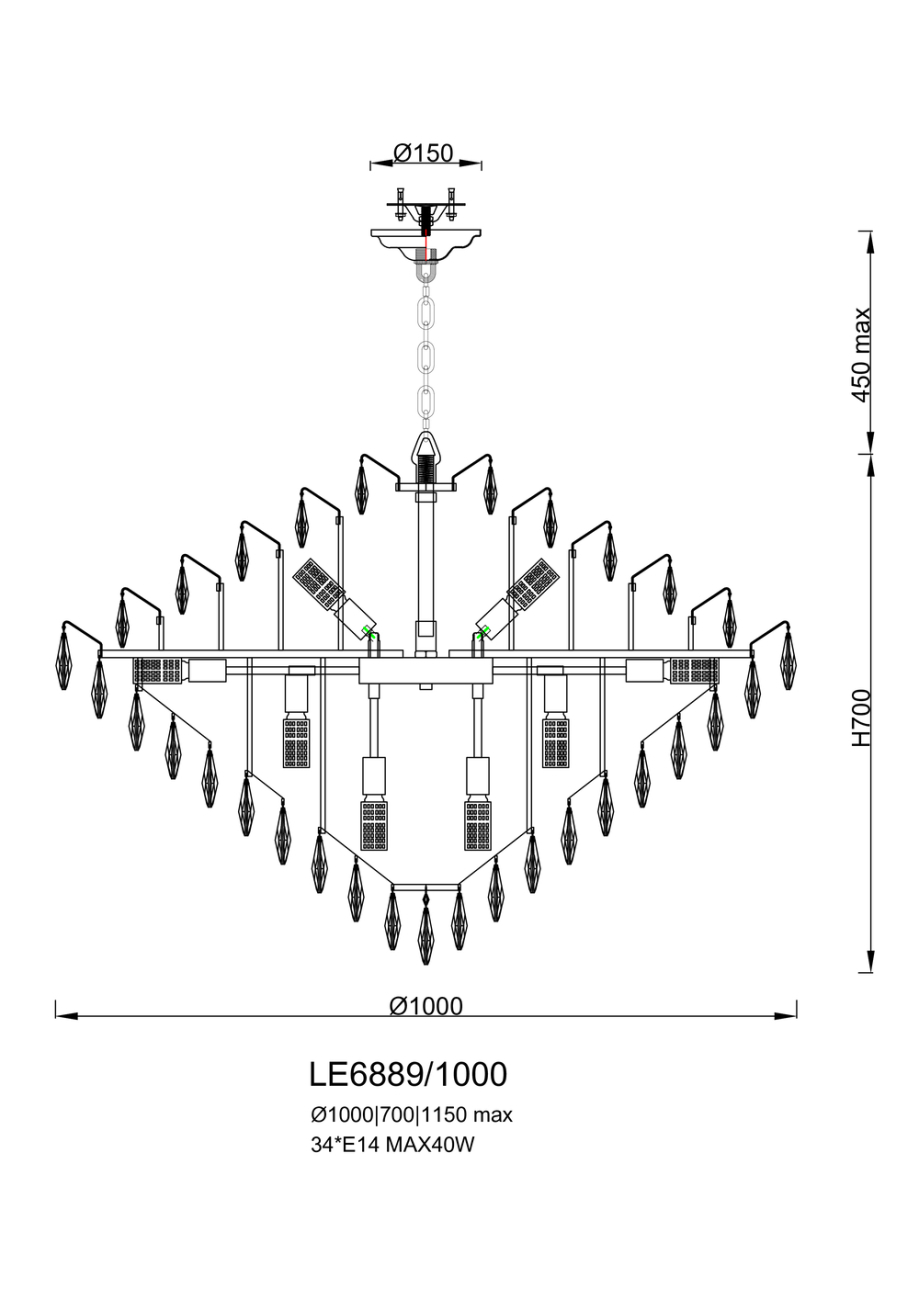 Подвесная люстра adriana le6889/1000 ch