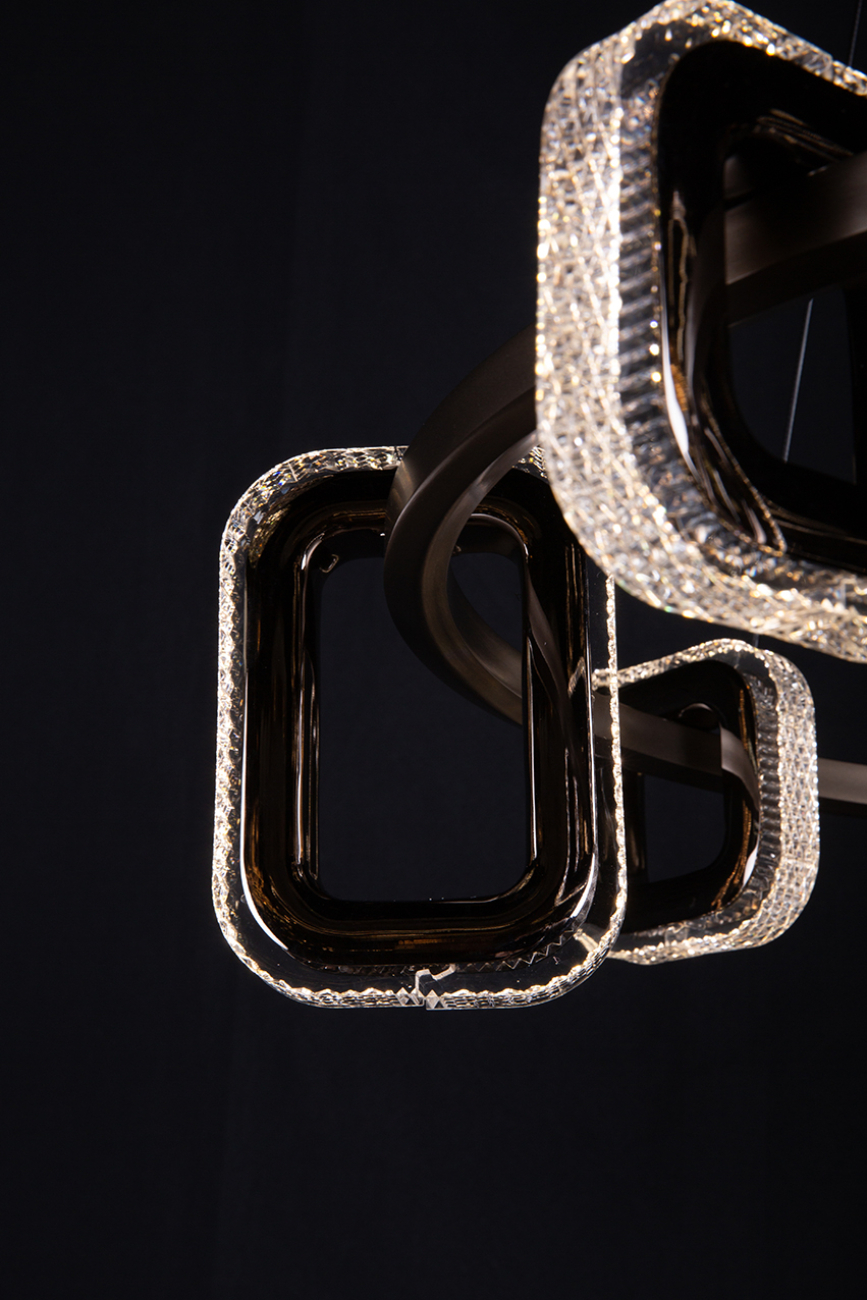 Подвесная люстра theona le7701/8 grey/black chrome