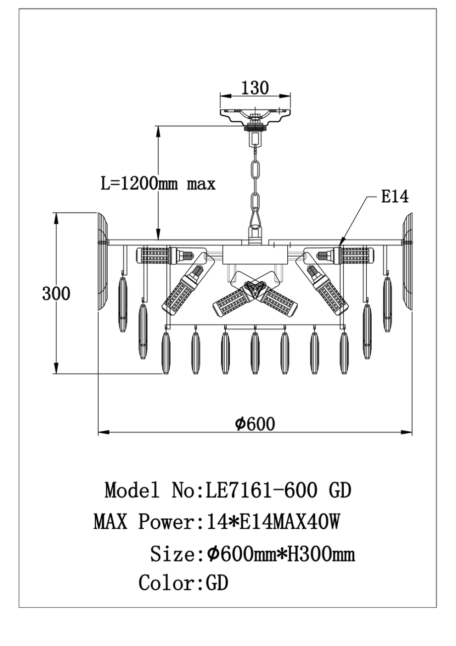 Подвесная люстра jacqueline le7161/600 gd