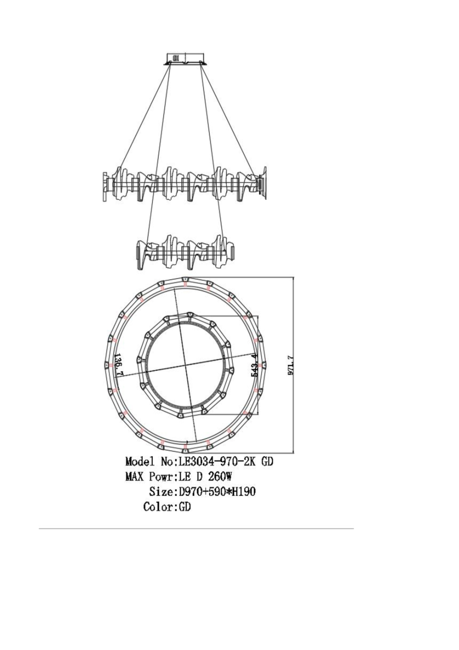 Подвесная люстра jamila le3034/770-2k gd