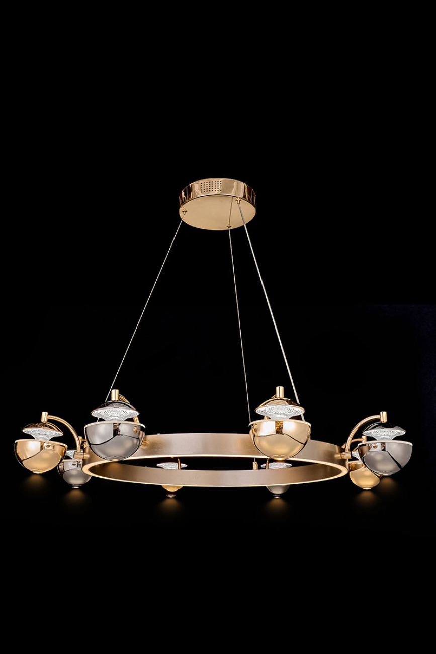 Подвесная люстра jelly le7711/8 gold/black chrome