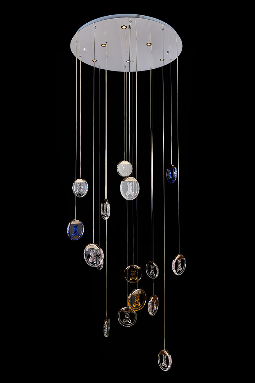 Подвесная люстра mickey le7714/16 black chrome