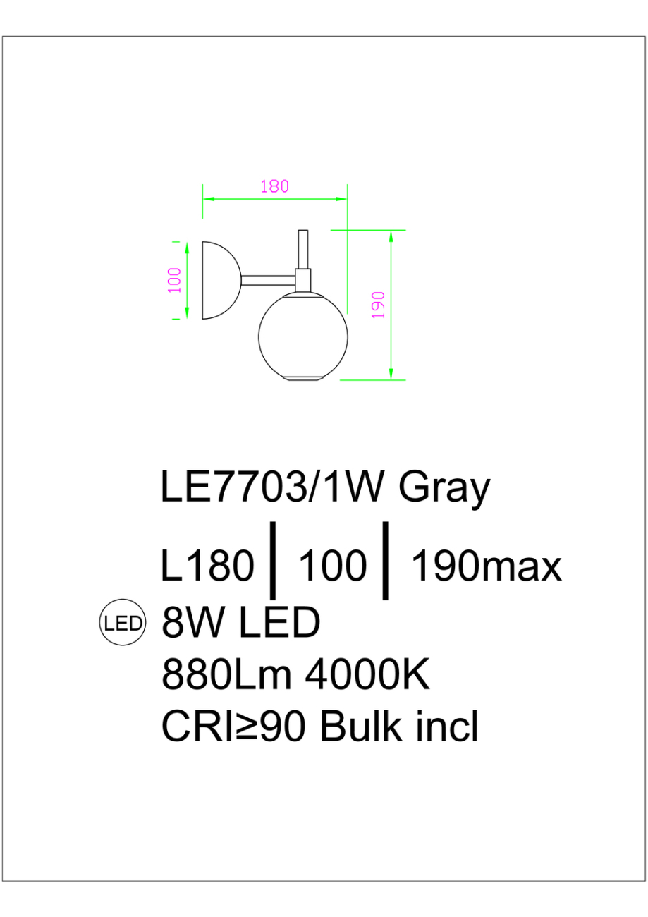 Бра aurore le7703/1wl gold