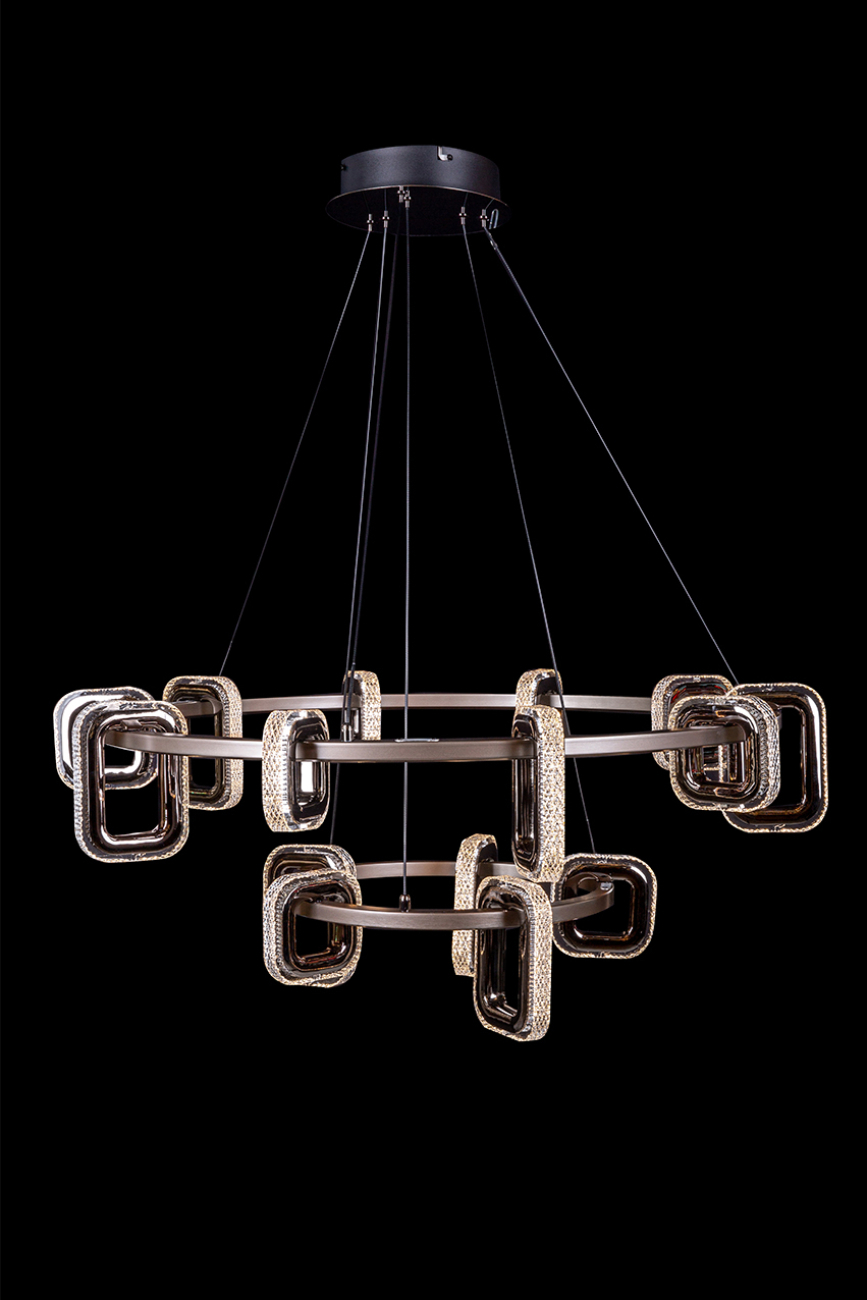 Подвесная люстра theona le7701/10+5 grey/black chrome