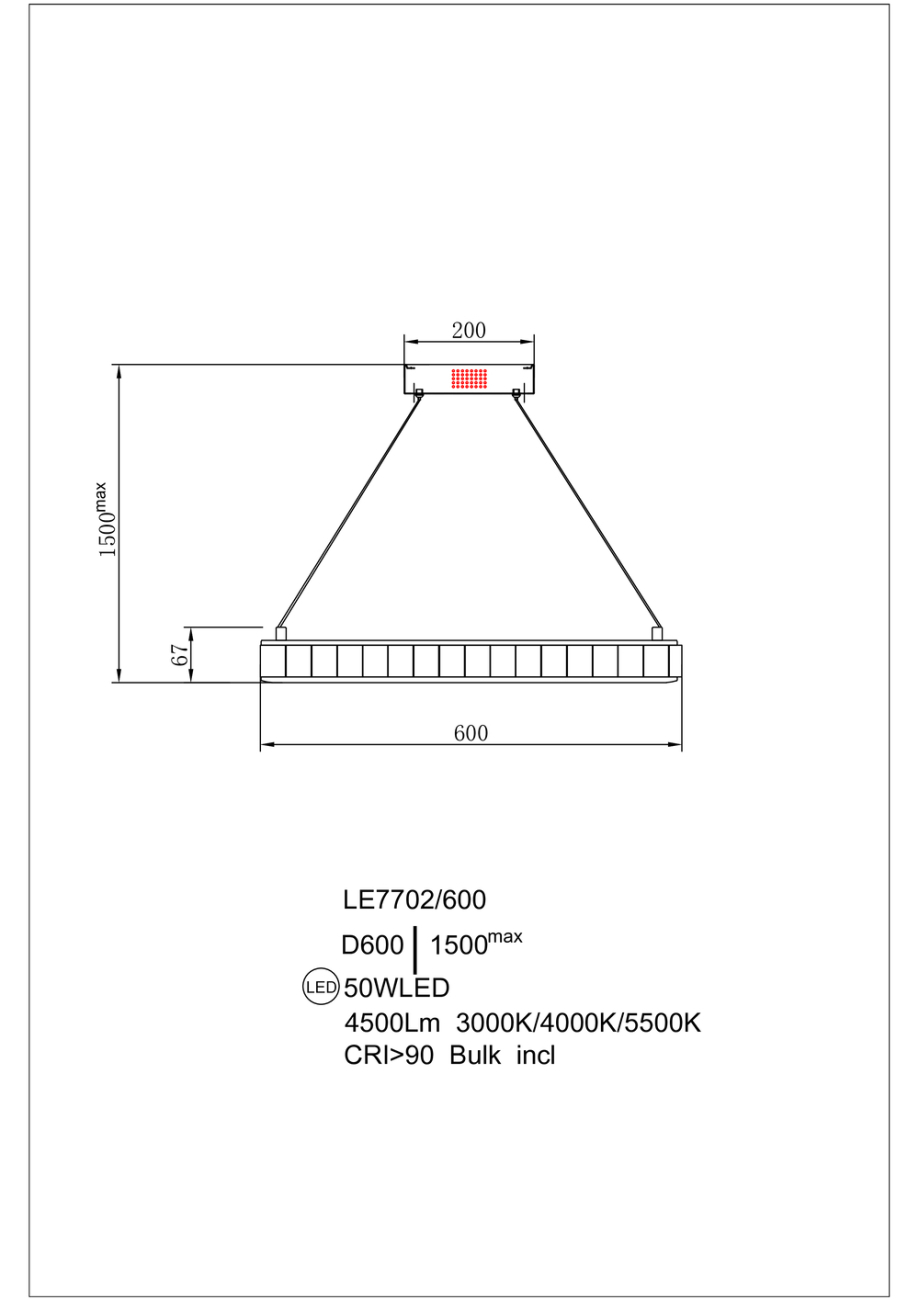 Подвесная люстра christine le7702/600 black chrome