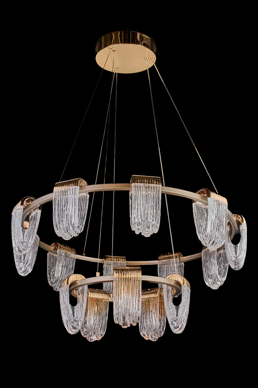 Подвесная люстра cascade le7717/10+5 gold