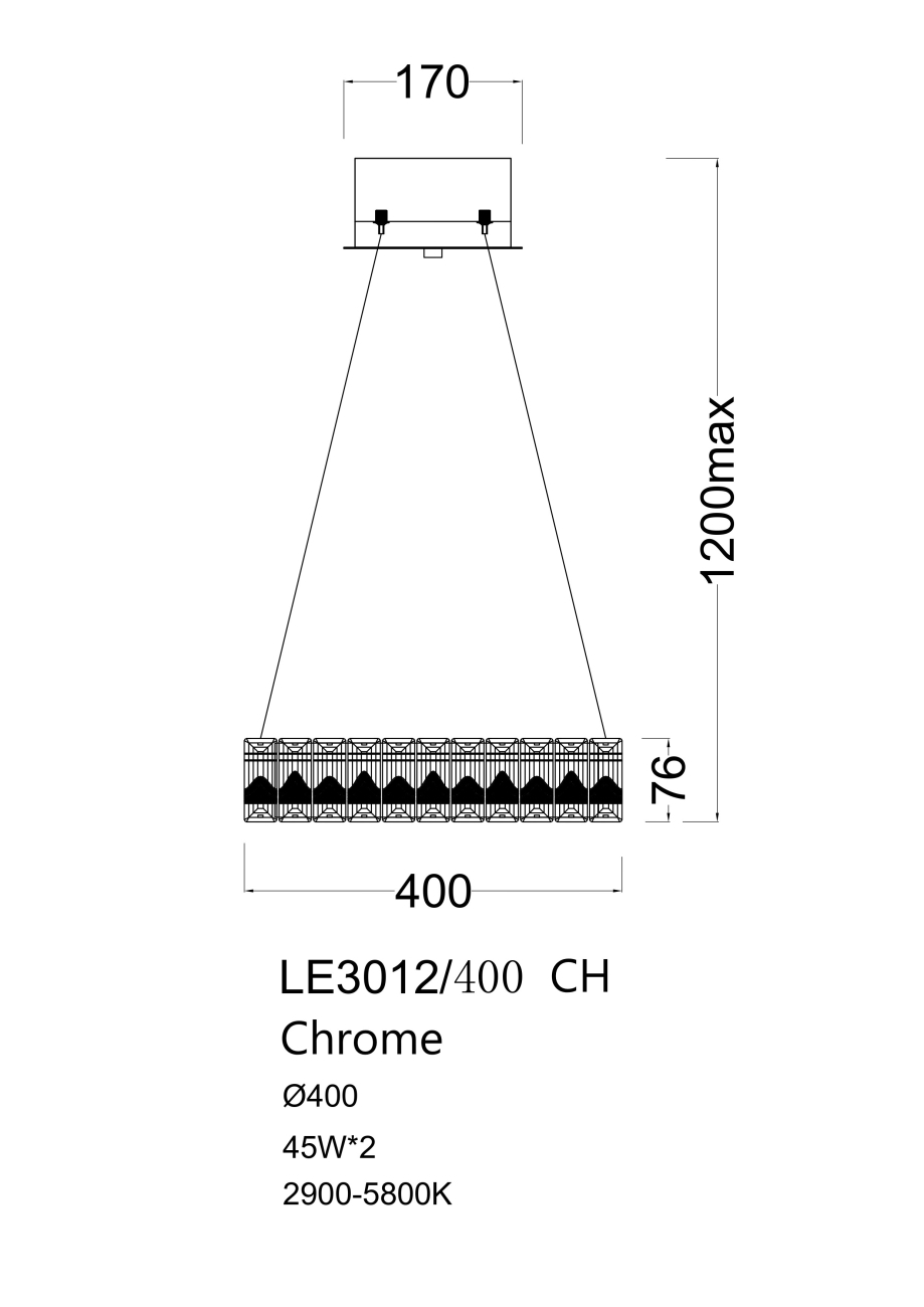 Подвесная люстра delaina le3012/400 ch