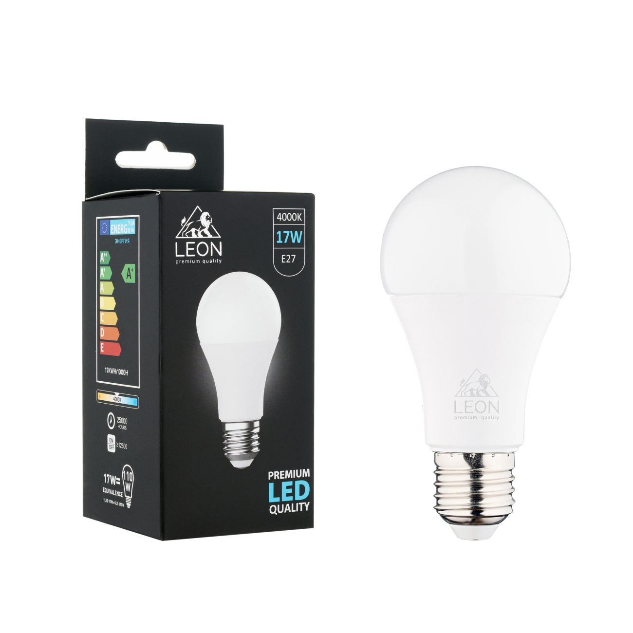 Светодиодная лампа leon le-a60-17w-4000k-e27