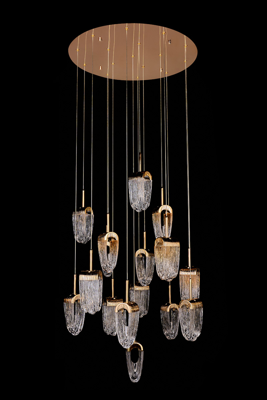 Подвесная люстра cascade le7717/10+5+1 gold