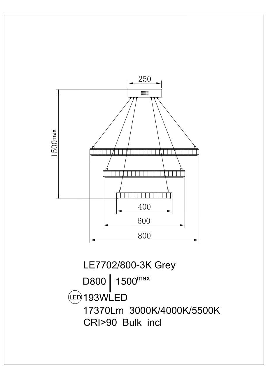 Подвесная люстра christine le7702/800-3k black chrome