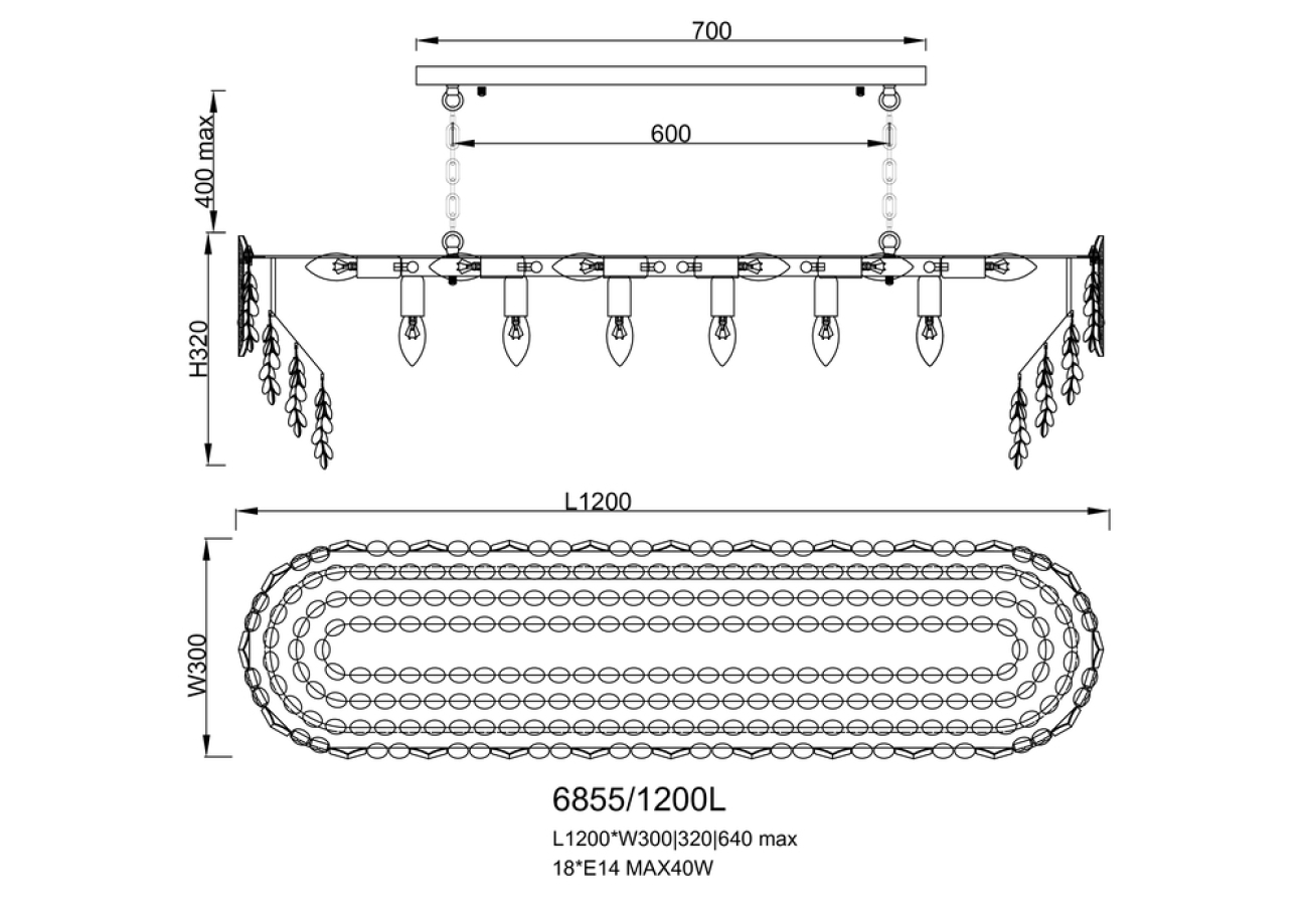 Подвесная люстра raisin le6855/1200 gd