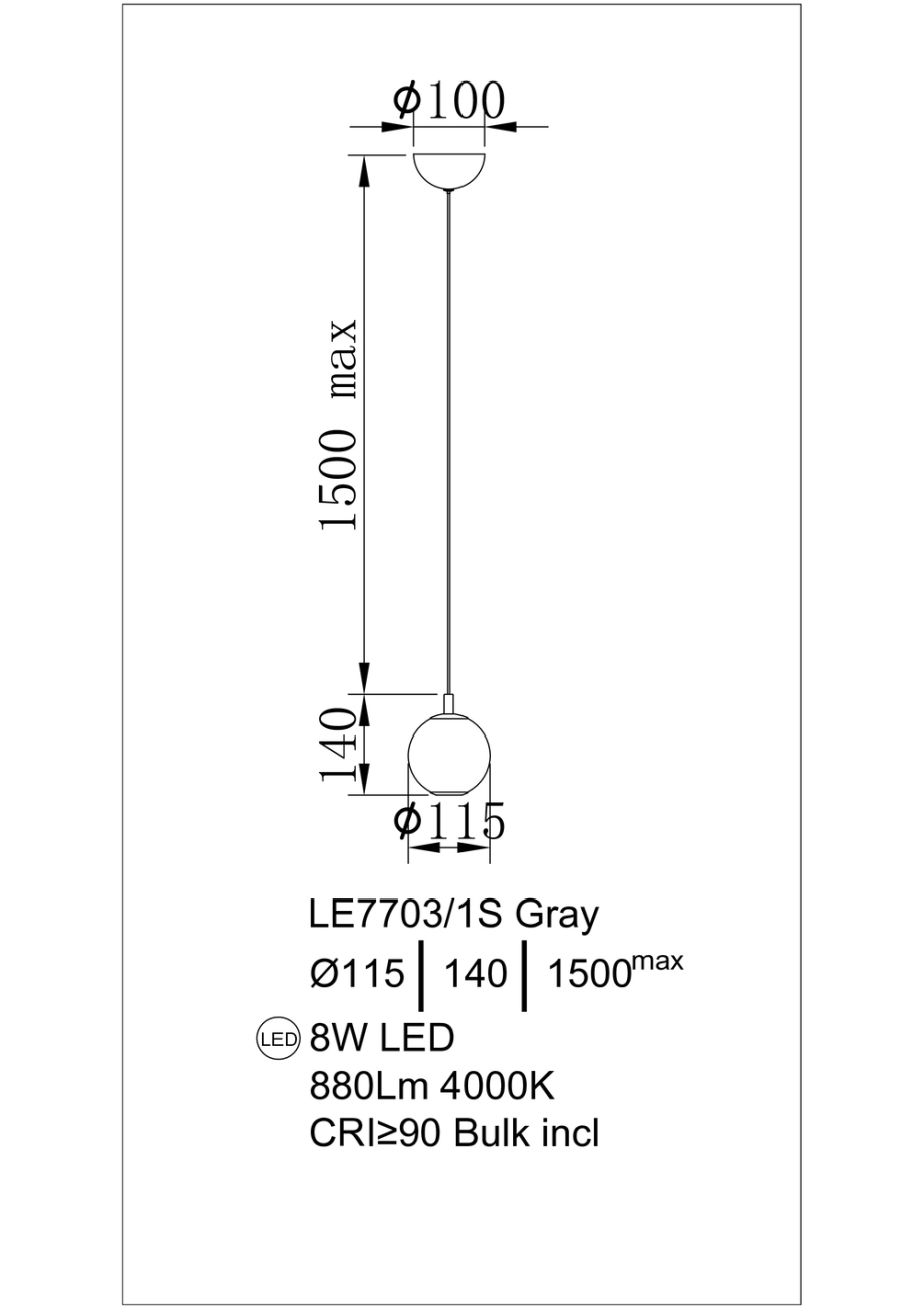 Подвесной светильник aurore le7703/1s chrome
