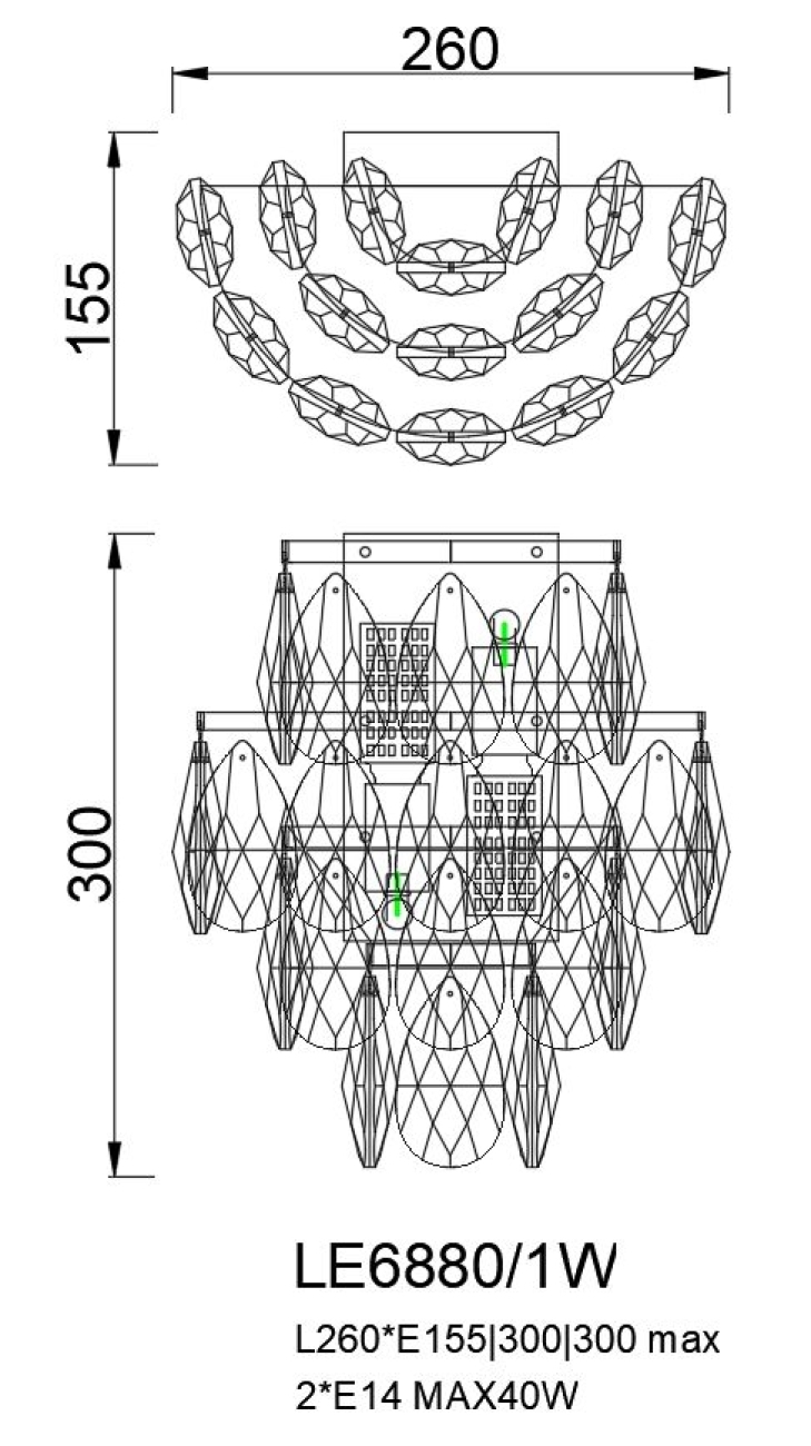 Бра melanie le6880/1w gd