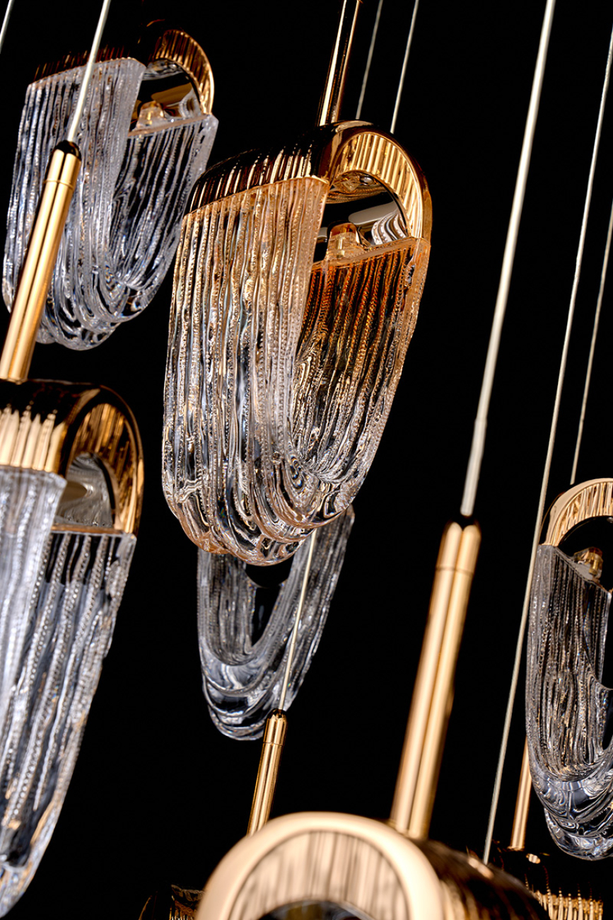 Подвесная люстра cascade le7717/10+5+1 gold