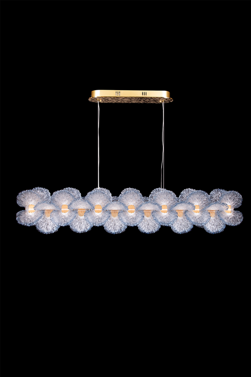 Подвесная люстра jardin le3032/1260 gd/sh blue