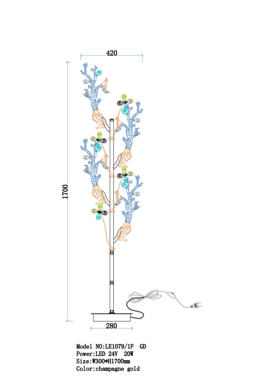 Торшер estelle le1079/1f gd