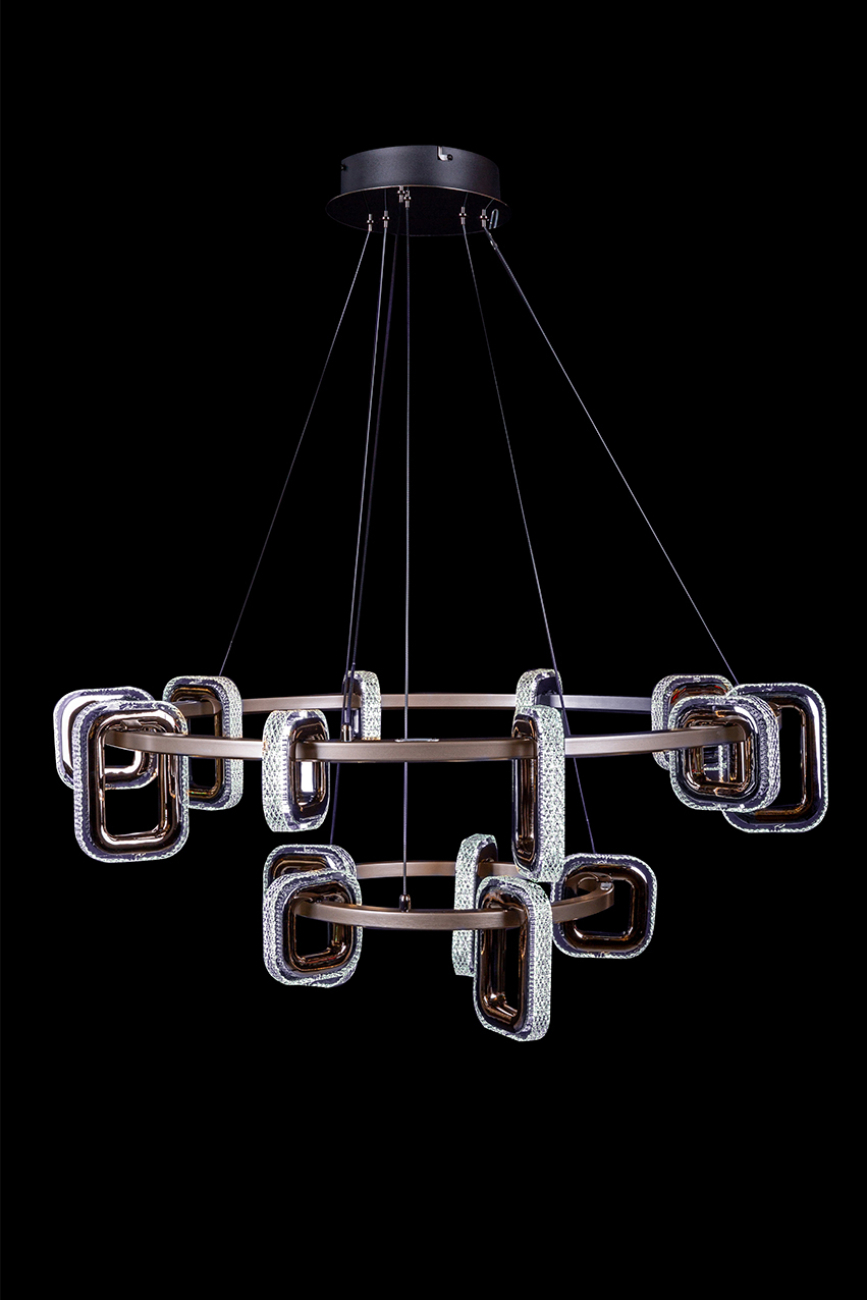 Подвесная люстра theona le7701/10+5 grey/black chrome