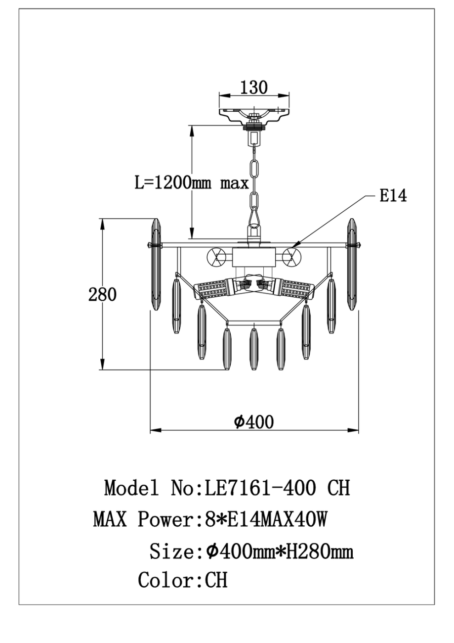 Подвесная люстра jacqueline le7161/400 ch