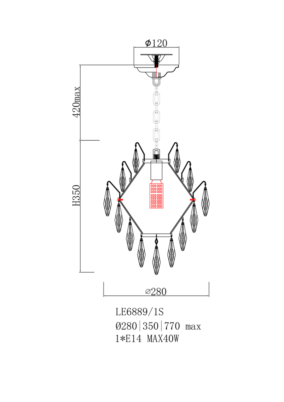 Подвесной светильник adriana le6889/1s ch