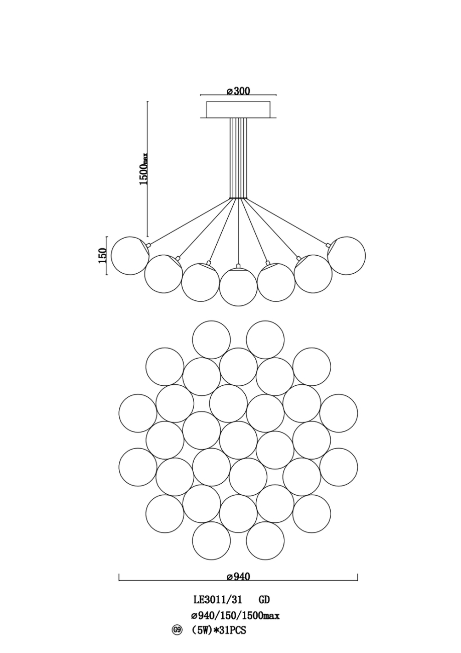 Подвесная люстра eve le3011/31