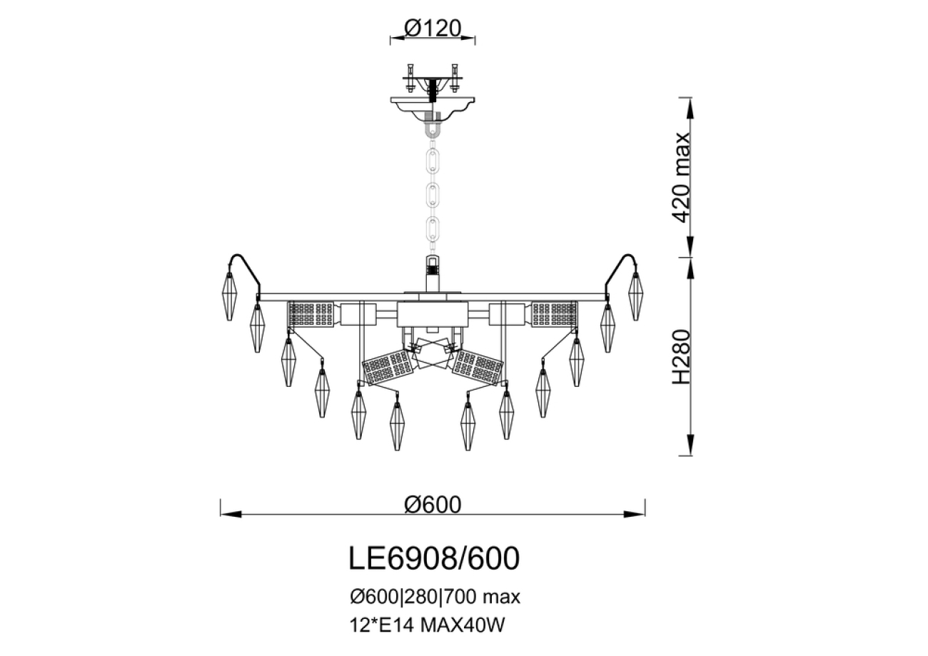 Подвесная люстра florence le6908/600 ch