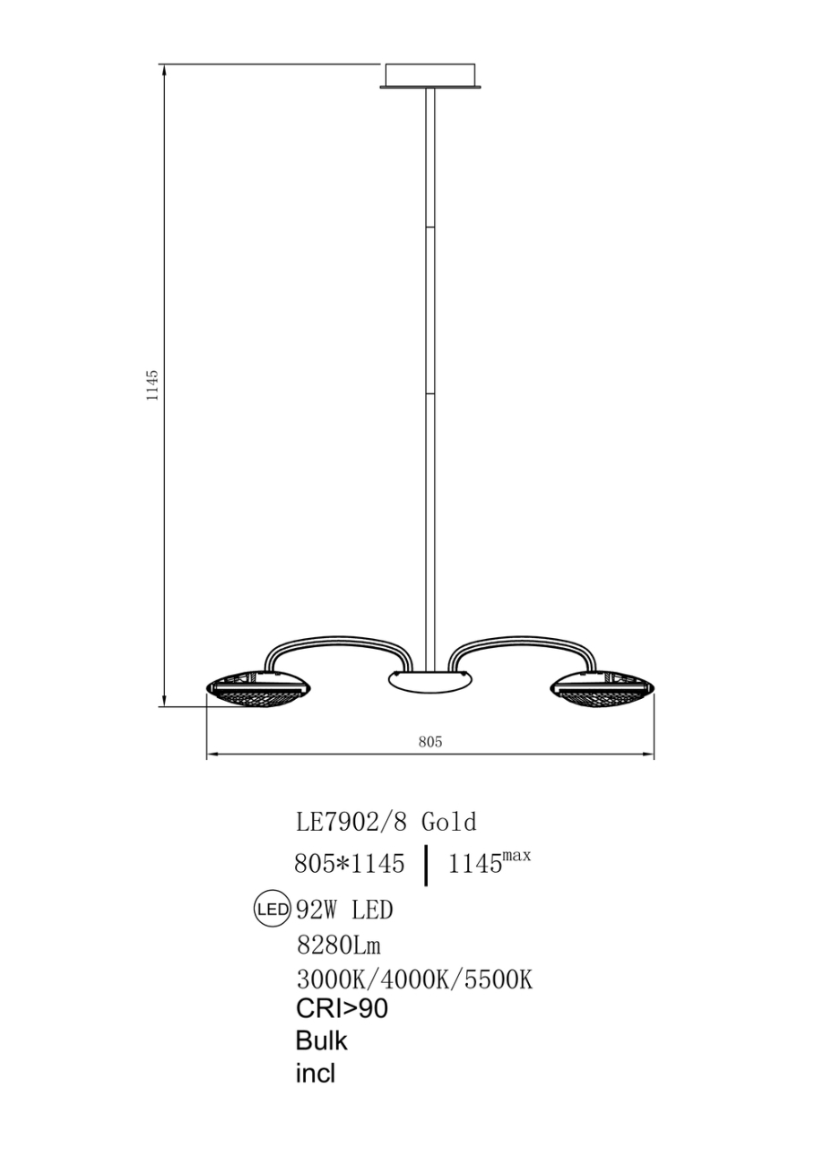 Подвесная люстра stacy le7902/8 gold