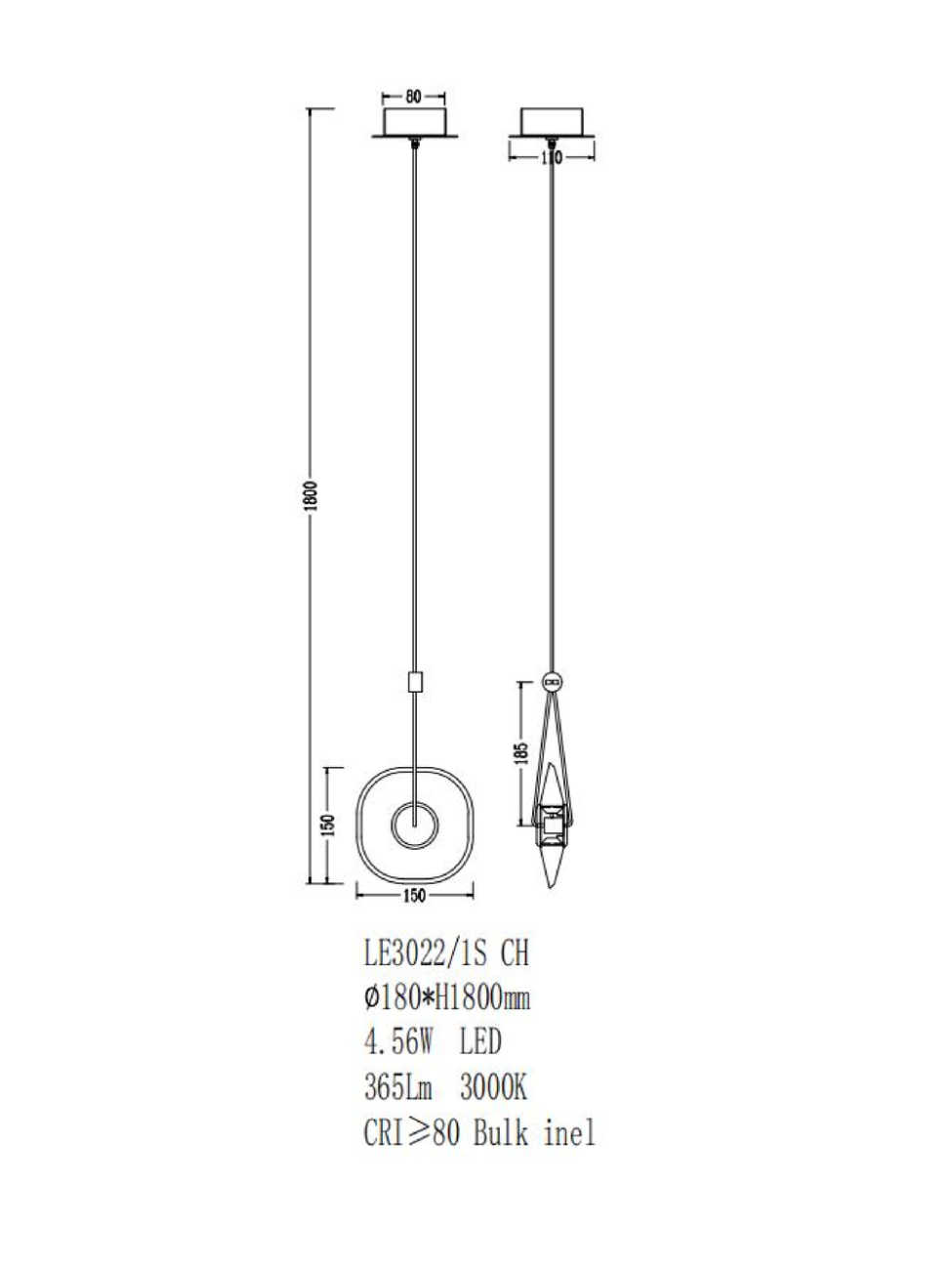 Подвесной светильник illusion le3022/1s ch